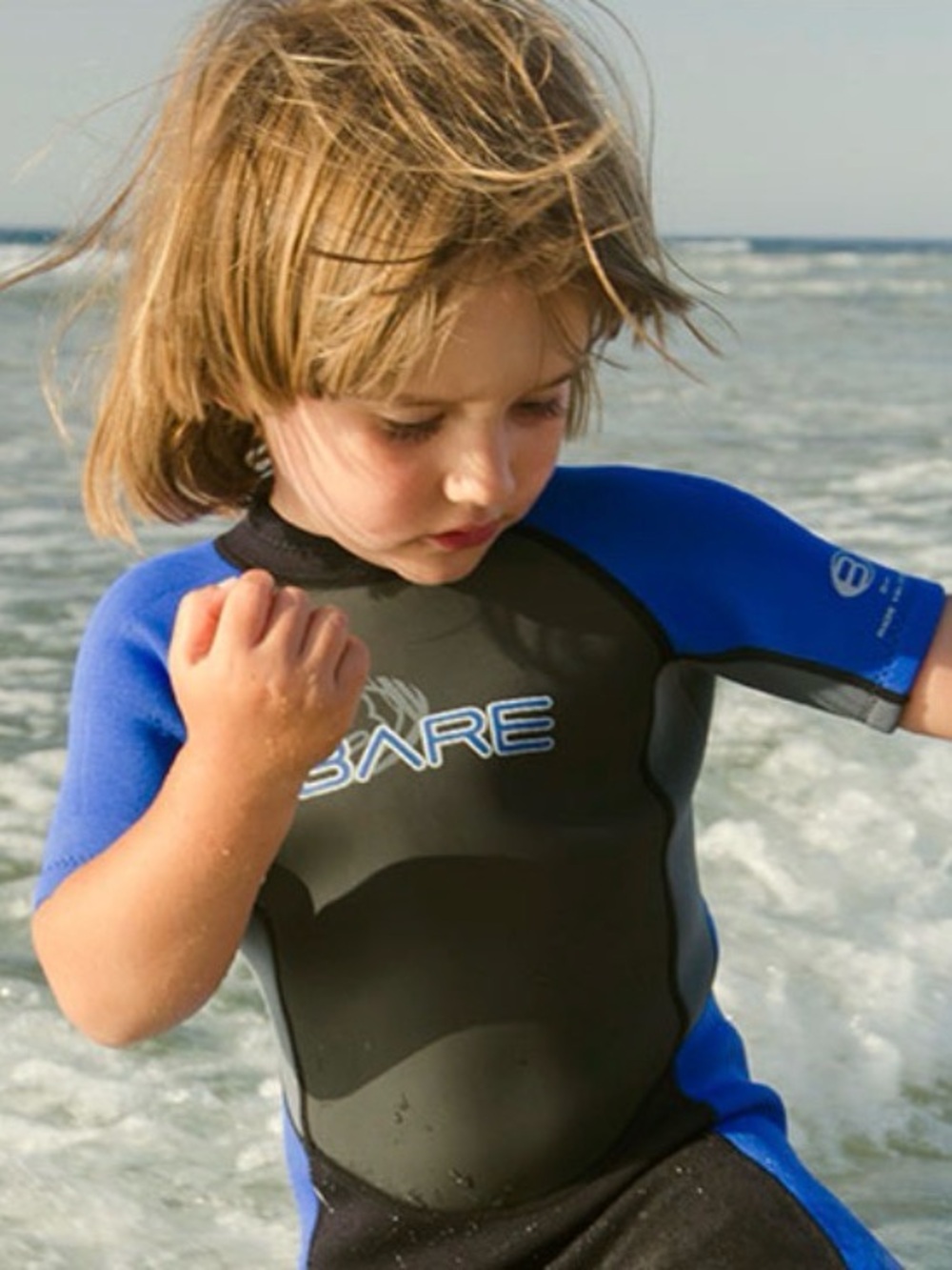 Bare Kids Shorty Rashguard Suit in Blue & Black